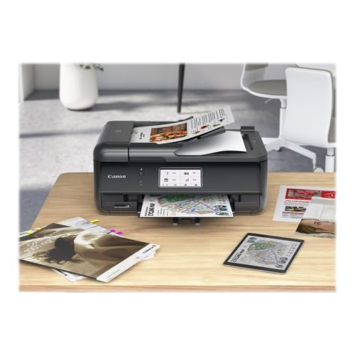 Canon PIXMA TR8620a - All-in-One Printer Home Office|Copier|Scanner|Fax|Auto Document Feeder | Photo, Document | Airprint (R), Android, Black, Works with Alexa