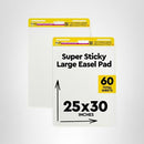 Post-it Super Sticky Easel Pad 25 in x 30 in White 30 Sheets/Pad 2 Pad/Pack Large White Premium Self Stick Flip Chart Paper Super Sticking Power (559) Post-it