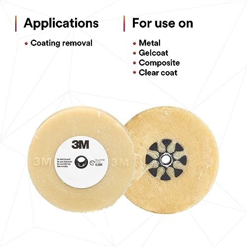 3M Stripe Off Wheel – Adhesive Remover – Eraser Wheel – Removes Decals, Stripes, Vinyl, Tapes and Graphics – 4” diameter x 5/8” thick – 07499 – Pack of 1