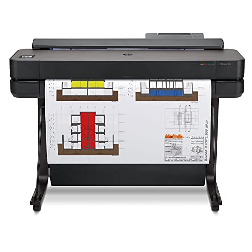 HP DesignJet T650 Large Format 36-inch Plotter Color Printer, Includes 2-Year Warranty Care Pack (5HB10H), Black