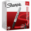 Sharpie Permanent Markers Bulk Set, Fine Tip Markers Set, Markers For Plastic, Metal, Wood, And More, Black, 36 Count