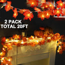 Thanksgiving Decorations Enlarged Maples Leafed Fall Decorations for Home Fall Lights Thick Leafs Garlands, Total 20Ft TURNMEON 2 Pack 40LED Battery Operated Waterproof Halloween Decor Indoor Outdoor