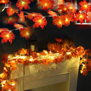 Thanksgiving Decorations Enlarged Maples Leafed Fall Decorations for Home Fall Lights Thick Leafs Garlands, Total 20Ft TURNMEON 2 Pack 40LED Battery Operated Waterproof Halloween Decor Indoor Outdoor