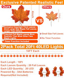 Thanksgiving Decorations Enlarged Maples Leafed Fall Decorations for Home Fall Lights Thick Leafs Garlands, Total 20Ft TURNMEON 2 Pack 40LED Battery Operated Waterproof Halloween Decor Indoor Outdoor