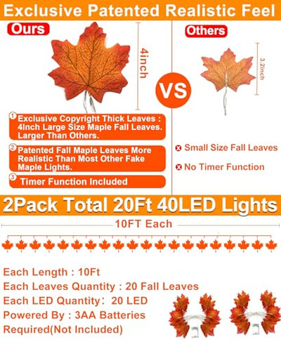 Fall leaves store turkey Lighted House Set of 2