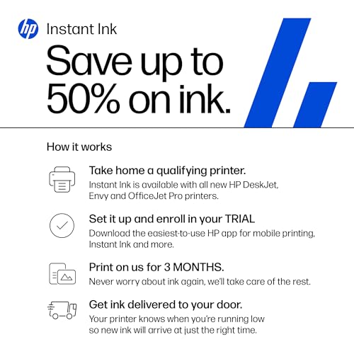 HP DeskJet 4227e Wireless All-in-One Color Inkjet Printer, Scanner, Copier, Best-for-Home, 3 Month Instant Ink Trial Included, AI-Enabled (6W7F0A)