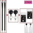 Lanyard Black Retractable Badge Reel with Badge Reel Clip for id Card Badges Holders Vertical Punched Zipper Waterproof 2 Pack YOUOWO