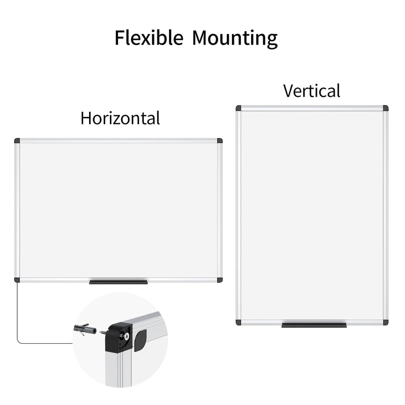 Magnetic Dry Erase Board, 36 X 24 Inches, Silver Aluminium Frame VIZ-PRO