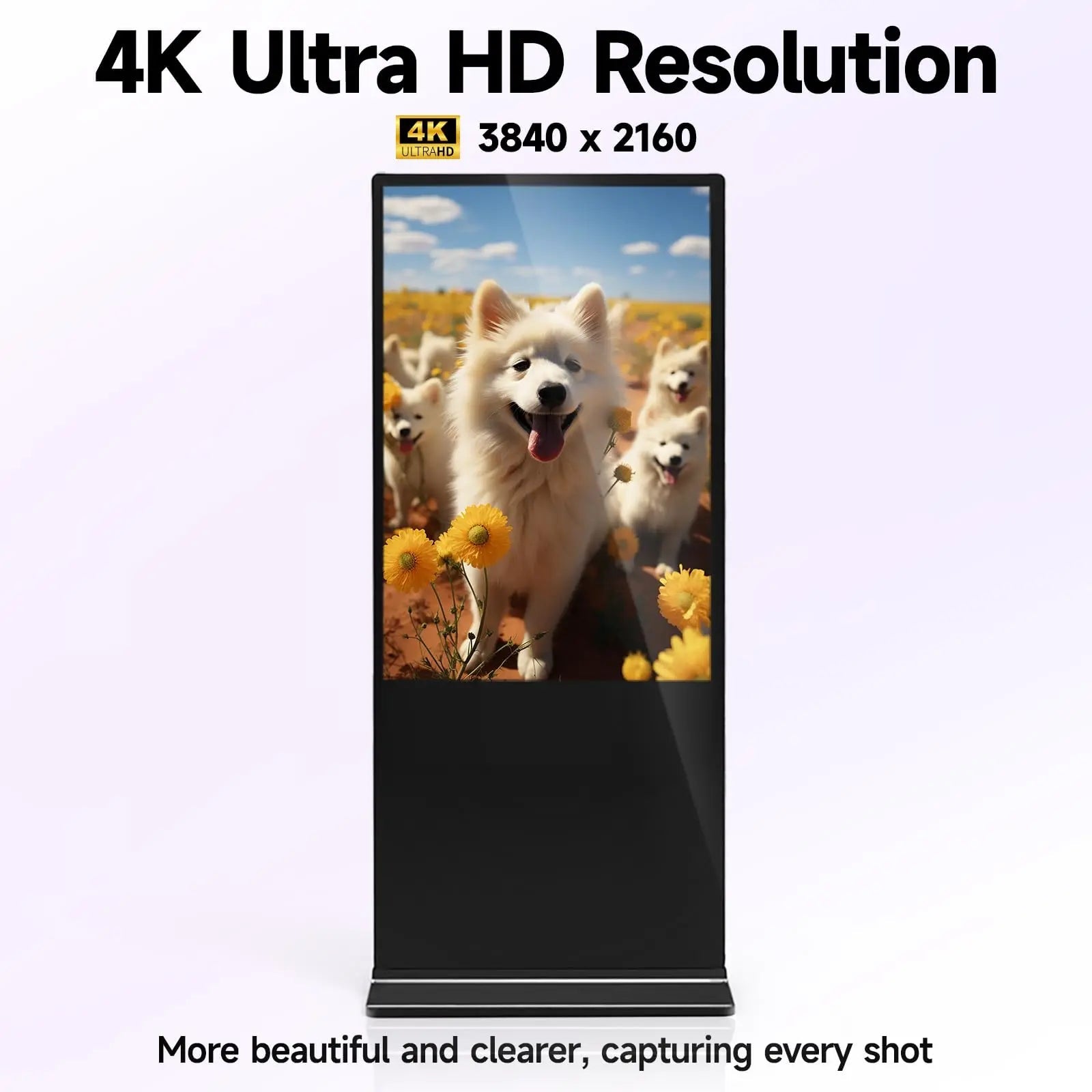 55 inch Indoor Digital Signage 4K UHD LCD Screen IPS Floor Standing Digital Kiosks Interactive Displays with WiFi HDMI/USB Input Auto AD Player, Android OS Black - North State Signs & Printing