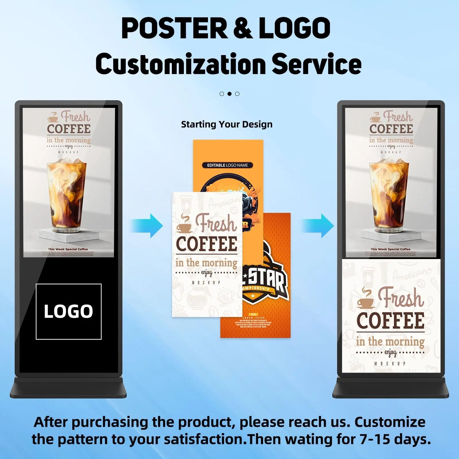 55 inch Indoor Digital Signage 4K UHD LCD Screen IPS Floor Standing Digital Kiosks Interactive Displays with WiFi HDMI/USB Input Auto AD Player, Android OS Black - North State Signs & Printing