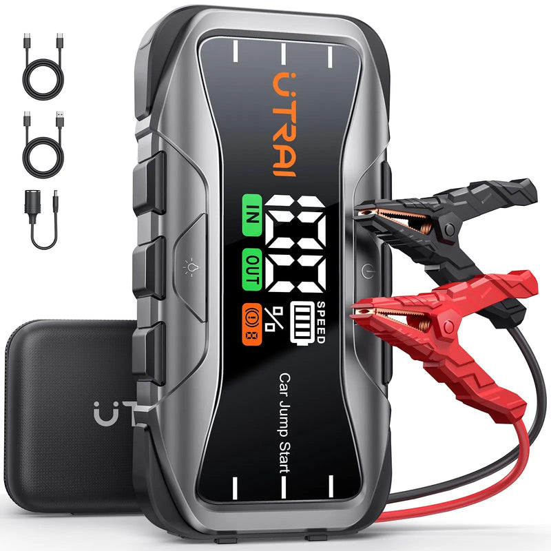 6000A Jump Starter, Battery Jumper Starter Portable,65W Fast Charge 12V Lithium Jump Box,Powerful Auto Battery Booster Pack with LCD Display,Flashlight,Storage Case (All Gas/12L Diesel Engine) - North State Signs & Printing