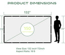 AAJK Outdoor Projector Screen 150 inch, Washable Projector Screen 16:9 Foldable Anti-Crease Portable Projector Movies Screen for Home Theater Outdoor Indoor Support Double Sided Projection AAJK