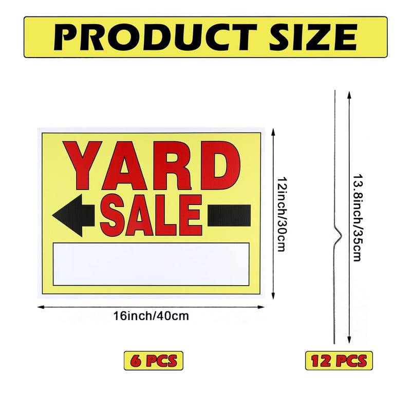 SCNWQ Yard Sale Signs 4Pack Double Sided Printed For Sale Signs with Metal Stakes Waterproof Corrugated Garage Sale Signs for Outdoor Estate Sale.