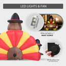 Happy Thanksgiving Inflatable LED Lighted Turkey Family Blow up Outdoor Lawn Yard Decoration VIVOHOME 6ft Height