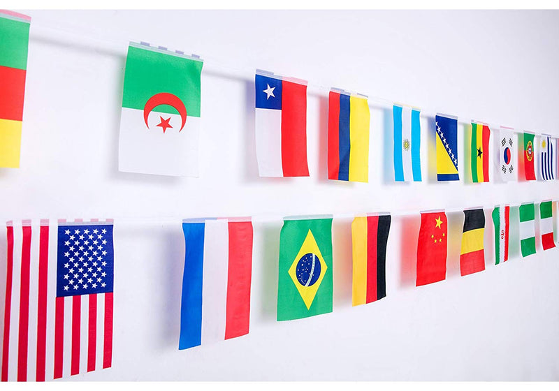 World Flags,International Flags,100 Countries Pennant Banner String National Flags For Classroom Garden Olympics Festival Grand Opening Bar Sports Clubs Party Events Decorations