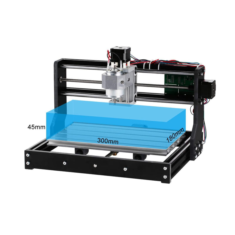 Genmitsu CNC 3018-PRO Router Kit GRBL Control 3 Axis Plastic Acrylic PCB PVC Wood Carving Milling Engraving Machine, XYZ Working Area 300x180x45mm