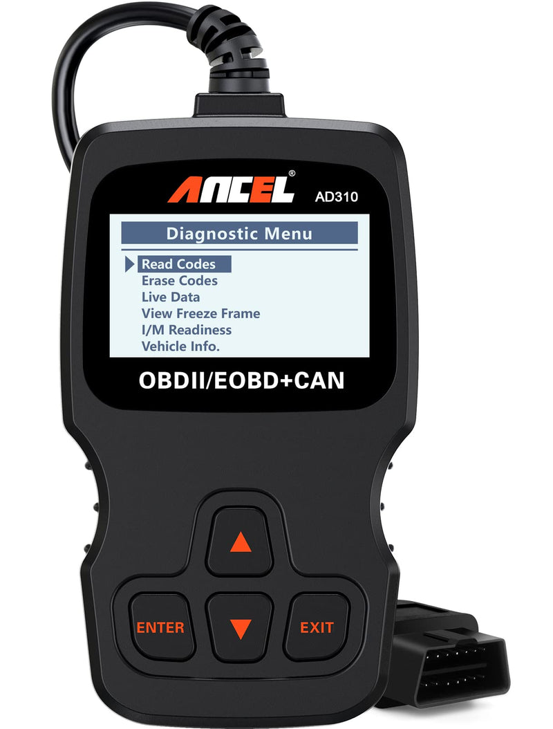 Diagnostic Scan Tool, Engine Code Reader, Ancel AD310 Classic Enhanced Universal OBD II Scanner Car Engine Fault Code Reader CAN Diagnostic Scan Tool, Read and Clear Error Codes for 1996 or Newer OBD2 Protocol Vehicle (Black)