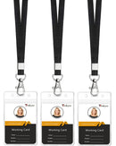 Lanyards for ID Badges, 3 Pack of Lanyard with ID Card Holder, Teskyer Extra Thick Clear Waterproof Resealable Zip ID Badge Holder with Lanyard for Office, School, Cruise Ship Cards
