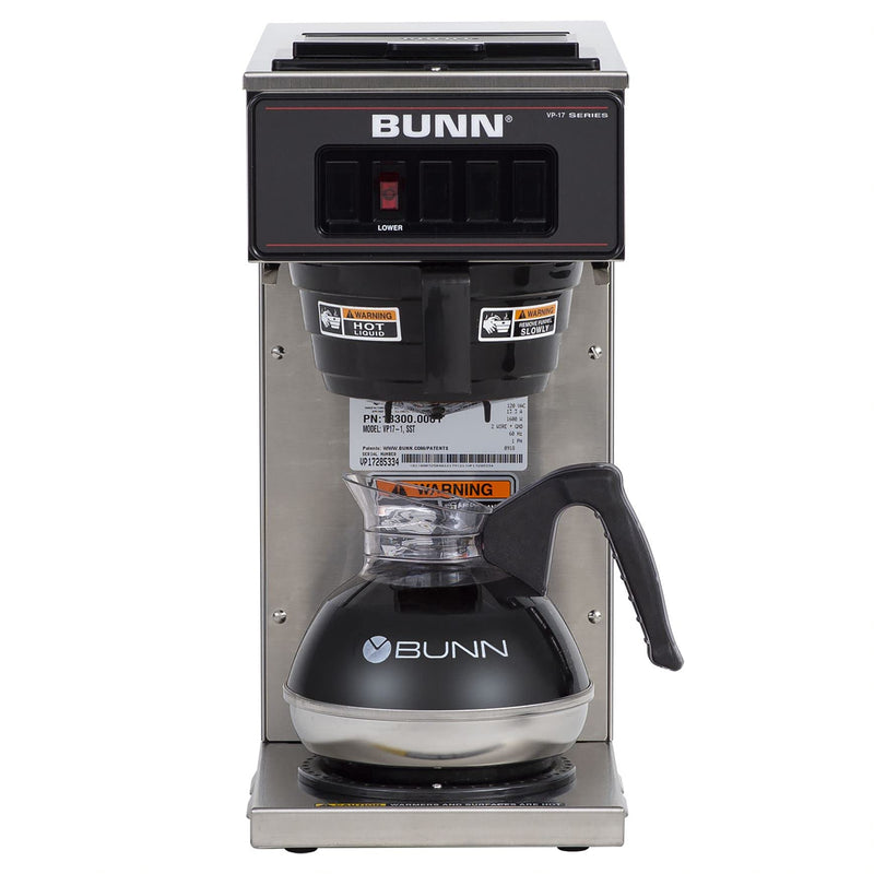 BUNN 13300.0001 VP17-1SS, Pourover Coffee Brewer with 1-Warmer, Coffee Maker, Stainless Steel, Silver, Standard