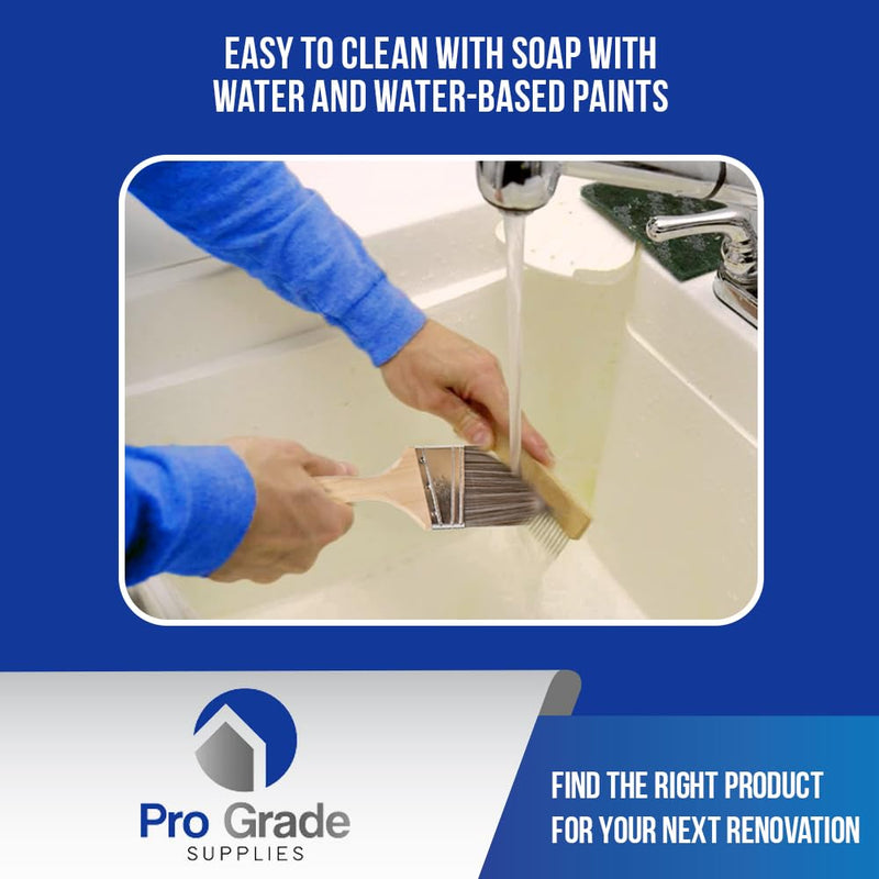 Pro Grade, Paint Brushes, 5-Piece, Paint Brush Set: Flat & Angle Brushes for Latex and Oil Paints, Stains, Interior & Exterior Home Improvement