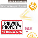 No Trespassing Signs Large Private Property Metal 10x14 Inch Rust Free Aluminum,UV Ink Printing,Durable/Weatherproof Up to 7 Years Outdoor for Home (4-Pack)