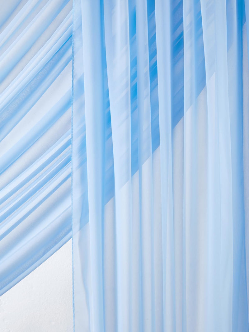 Chiffon Wedding Arch Draping Fabric Light Blue 6 Panels 6 Yards Long Romantic Curtain Backdrops for Baby Shower Party Decorations