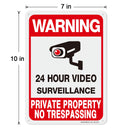 WOUSEDO 2-Pack Private Property No Trespassing Sign,Video Surveillance Signs Outdoor,Rust Free Aluminum 10 x7 Inches Security Camera Sign for Home,Business,CCTV,UV Protected & Waterproof
