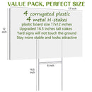 Blank Yard Signs with Stakes, Remiawy Custom Yard Sale Sign 17x12 Inch 4 Pack Corrugated Plastic Double Sided Outdoor Lawn Signs for Yard Sale, Estate Garage Sale, Open House, Birthday Decoration