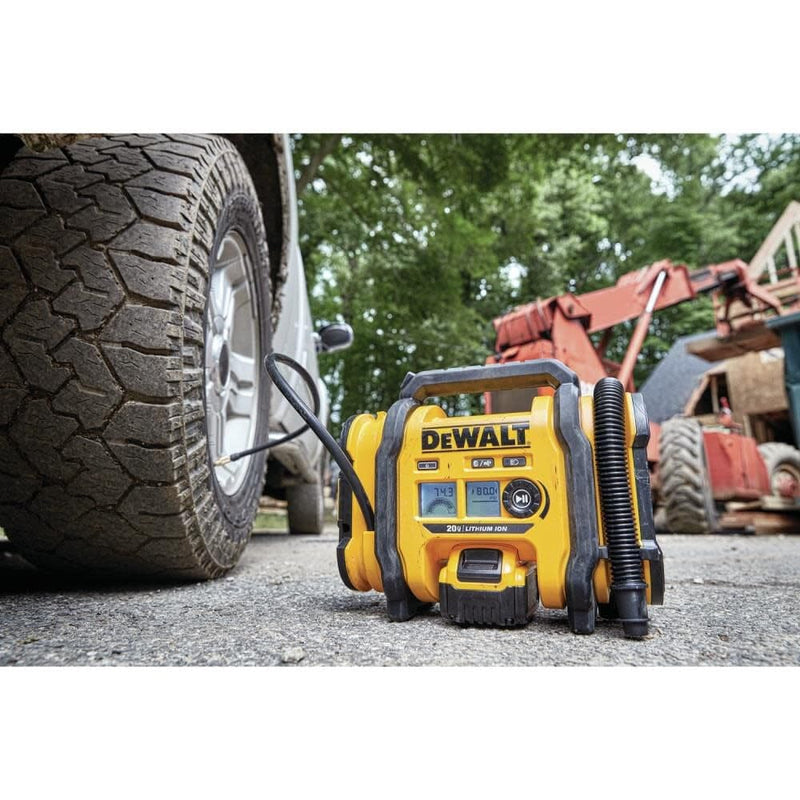 DEWALT 20V MAX Tire Inflator, Compact and Portable, Automatic Shut Off, LED Light, Bare Tool Only (DCC020IB)