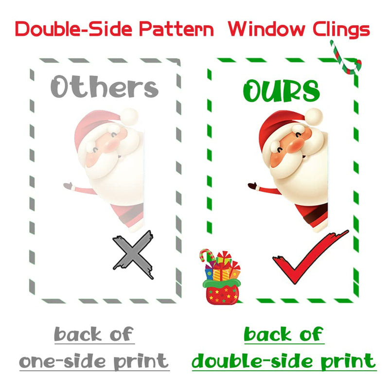 Christmas Snowflake Window Clings Stickers for Glass, Xmas Decals Decorations, XIMISHOP 82PCS, Holiday Snowflake Santa Claus Reindeer Decals for Party