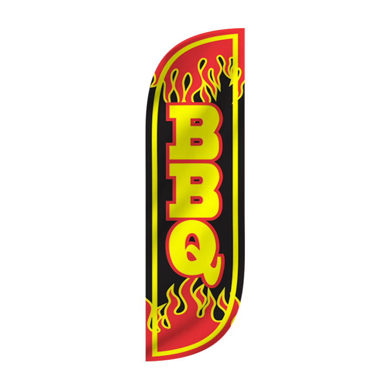 BBQ Feather Flag Set - 5ft Tall Advertising BBQ Banner Flag with Pole Kit and Ground Spike for Business Promotion - BBQ LookOurWay