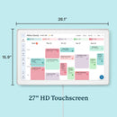 Skylight Calendar Max: 27-Inch Smart Digital Calendar & Chore Chart, Family Organizer with Interactive Touchscreen Display with NA Adapter, Aluminum Metal Shadowbox