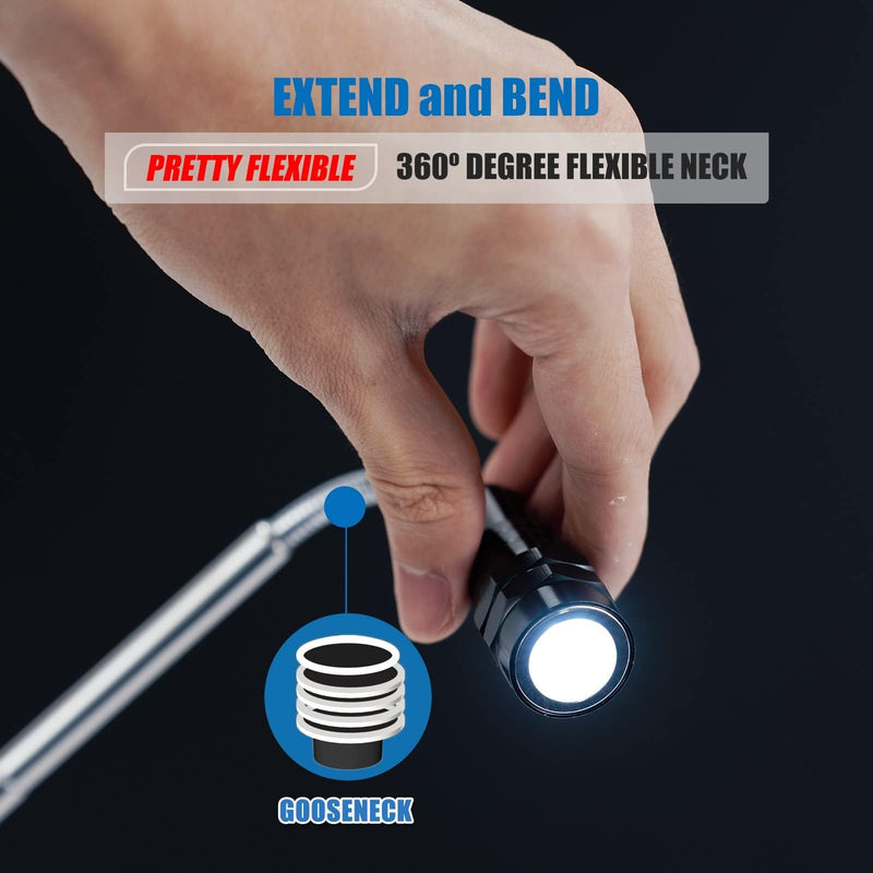 VIBELITE Extendable Magnetic Flashlight with Telescoping Magnet Pickup Tool-Cool Gadget Valentines Day Gifts for Him, Men, Husband, Dad, Father, Mechanic,Tech,Handyman, Boyfriend, Women