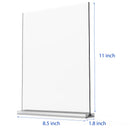newnewshow 8.5x11 Acrylic Sign Holder 3 Pack Vertical Double-Sided Display (Optional 8.5x11 8.5x5.5 5x7 Horizontal and Vertical)