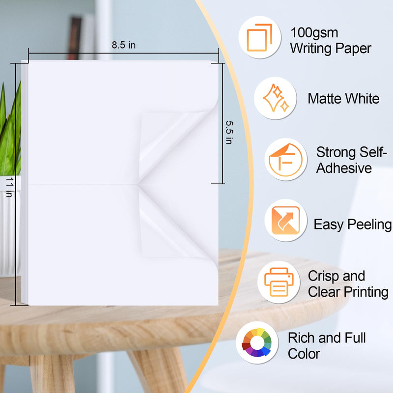 Shipping Labels, Joyberg, 8.5"x11" Shipping Label Paper, 2 Per Page Printable Sticker Paper, Shipping Label Printer Paper, Label Paper for Laser/Inkjet Printers