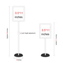 Sign Stand Holder Adjustable Sign Holder Standing Floor Poster Stand for 8.5x11 inches,HUAZI Both Vertical & Horizontal View Displayed,Snap-Open Frame with Round Safety Corner for School Church Business Show,Black