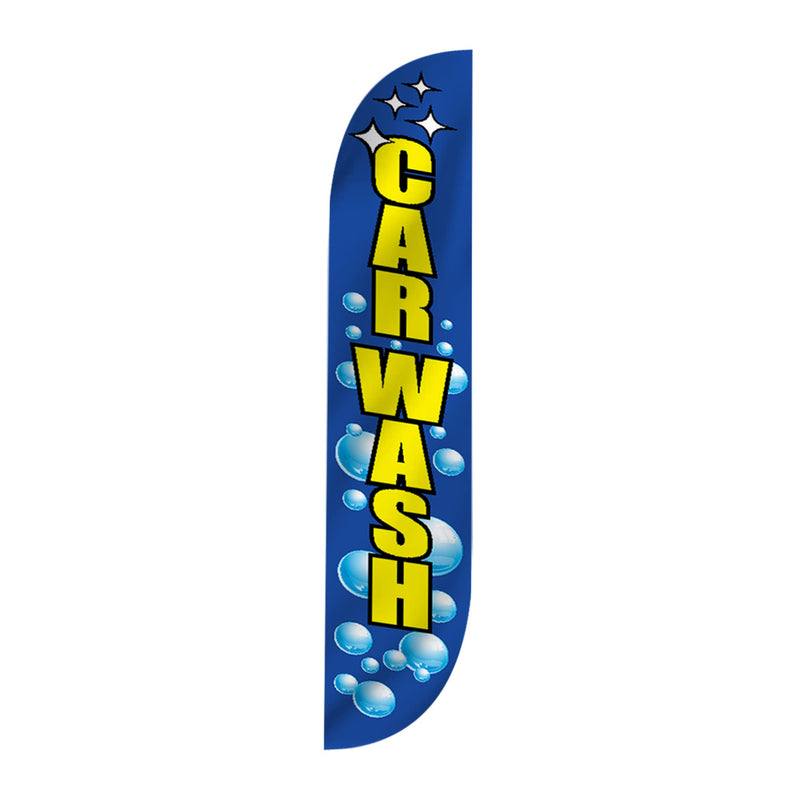 Car Wash Bubbles Feather Flag Pole Kit - 12 Feet Tall Advertising Flag Banner with Fiberglass Pole Kit and Ground Spike for Business Promotion - LookOurWay Car Wash Flags - Car Wash Bubbles (10M1200046)