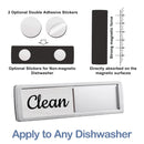Oxepleus Dishwasher Magnet Clean Dirty Sign, Farmhouse Rustic Wood Design Black and White Non-Scratch/Easy to Read & Slide/Strong Magnetism Kitchen Storage and Decoration Accessories (A-Silver)