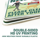 Clean Up After Your Dog Signs 2 Pack 12"x9" with Metal Stake, No Pooping Dog Signs for Yard, Pick Up After Your Dog Signs