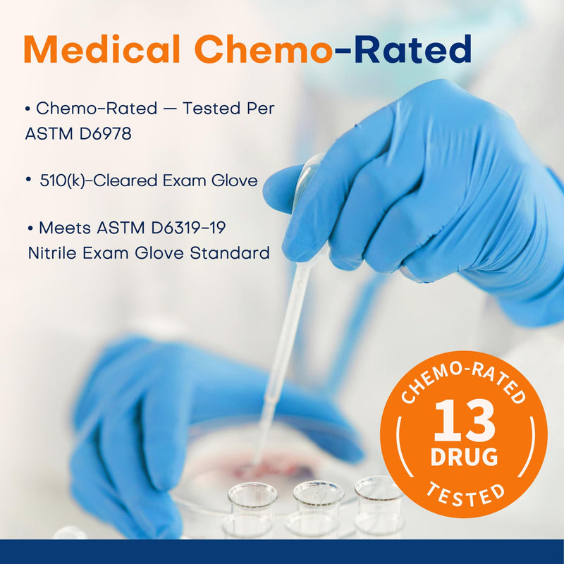 Supmedic Medical Nitrile Exam Gloves, Latex-Free, Powder-Free, Food Safe, Cooking Food Prep, Disposable Gloves, Blue, 100 Pcs (Large)