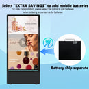 Rechargeable Portable Outdoor Digital Signage Displays, 4K UHD,IP55 Waterproof, SIOXCFZ 43 inch, Smart LCD Split Screen, Movable Kiosk, Brightness Auto-Adjustment,Android OS