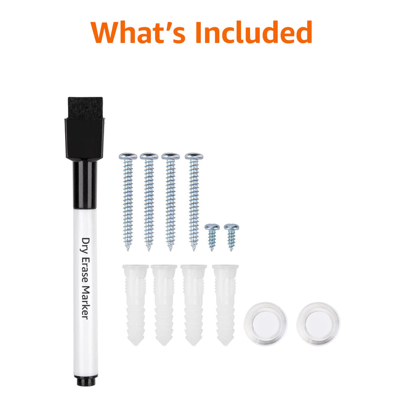 Amazon Basics Magnetic Whiteboard/Dry Erase Board, 36 x 48-inch, Aluminum Frame, Silver/White