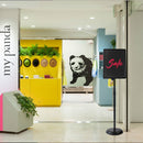 Sign Stand Holder Adjustable Sign Holder Standing Floor Poster Stand for 8.5x11 inches,HUAZI Both Vertical & Horizontal View Displayed,Snap-Open Frame with Round Safety Corner for School Church Business Show,Black