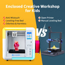 3D Printer for Kids and Beginners, AOSEED X-Maker, Fully Assembled High-Speed 3D Printer with 8 PLA Filament Set, Leveling-Free Bed, Wi-Fi Printing, Silent, High Precision Small 3D Printer with App