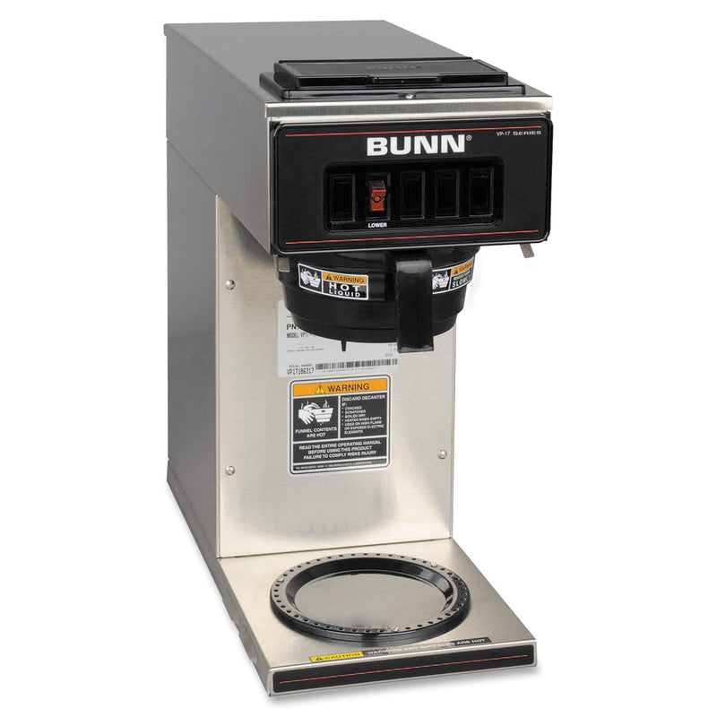 BUNN 13300.0001 VP17-1SS, Pourover Coffee Brewer with 1-Warmer, Coffee Maker, Stainless Steel, Silver, Standard