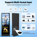 55 inch Indoor Digital Signage 4K UHD LCD Screen IPS Floor Standing Digital Kiosks Interactive Displays with WiFi HDMI/USB Input Auto AD Player, Android OS Black