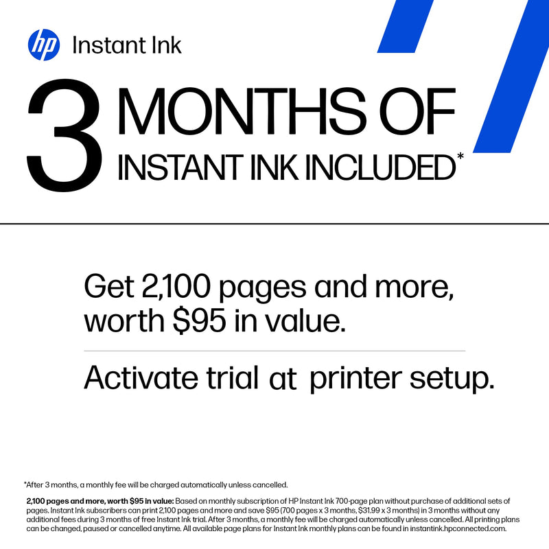 HP DeskJet 4227e Wireless All-in-One Color Inkjet Printer, Scanner, Copier, Best-for-Home, 3 Month Instant Ink Trial Included, AI-Enabled (6W7F0A)