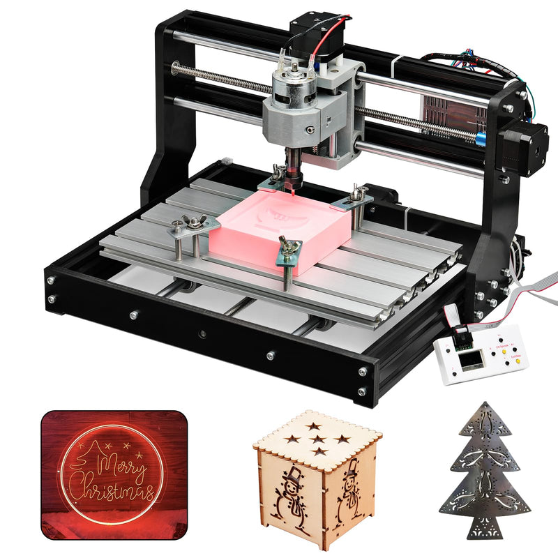 Genmitsu CNC 3018-PRO Router Kit GRBL Control 3 Axis Plastic Acrylic PCB PVC Wood Carving Milling Engraving Machine, XYZ Working Area 300x180x45mm