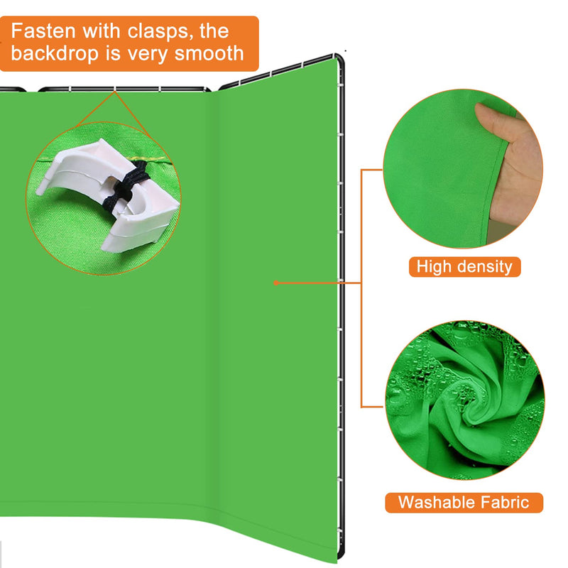 Green Screen Backdrop with Stand, Shirtal 7.87ft x 13.12ft, Large Green Collapsible Backdrop with Heavy Duty Backdrop Stand for Parties, Photography,Photo Studio Video Shooting, Live Streaming,Gaming