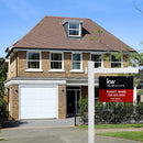 Kdgarden Vinyl PVC 6-Feet Real Estate Sign Post, Realtor Yard Sign Post for Open House and Home for Sale, 47" Arm Holds Up to 36" Sign, White with Flat Cap(No Sign)